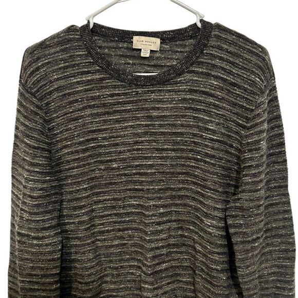 Club Monaco Italian Yarn Textured Crewneck Sweater Mens Size S Silk Alpaca Wool - Picture 4 of 13